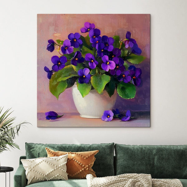 Pot de fleurs violettes Tableaux Pot de fleurs violettes