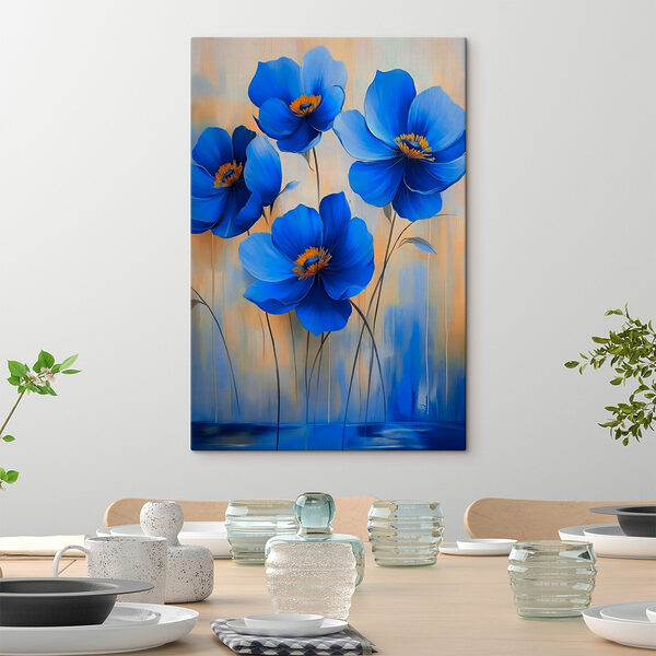 Peinture de fleurs bleues Tableaux Peinture de fleurs bleues