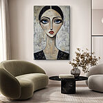 Tableaux Peinture d'une femme aux yeux bleus