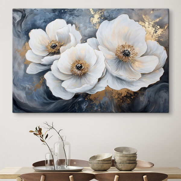 Peinture de fleurs blanches Tableaux Peinture de fleurs blanches