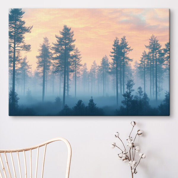 Forêt brumeuse avec des arbres Tableaux Forêt brumeuse avec des arbres