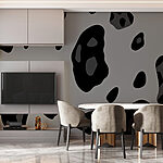 Papier peint Motif abstrait de formes sombres.