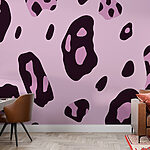 Papier peint Motif tacheté violet et noir