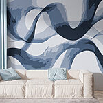 Papier peint Tourbillons bleus et blancs