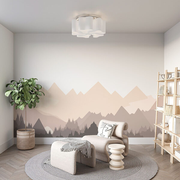 Chaîne de montagnes avec des arbres Papier peint Chaîne de montagnes avec des arbres