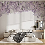 Papier peint Rangée de fleurs violettes