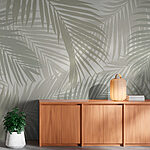 Papier peint Motif de feuilles sur fond blanc