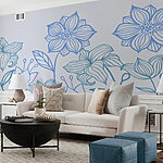 Papier peint Ligne de fleurs avec feuilles