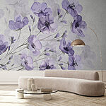 Papier peint Groupe de fleurs violettes