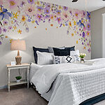 Papier peint Groupe de fleurs sur fond blanc