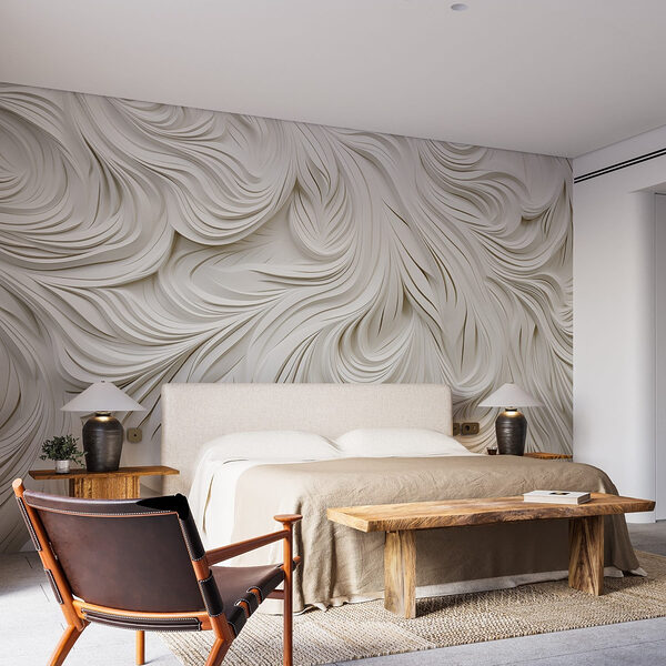 Découpage en papier blanc avec des lignes ondulées Papier peint Découpage en papier blanc avec des lignes ondulées