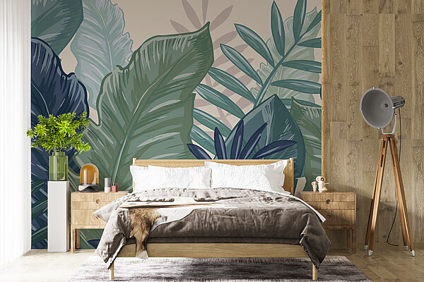 Motif vibrant de feuillage tropical Papier peint Motif vibrant de feuillage tropical