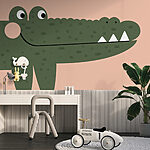 Papier peint Dessin humoristique d'un crocodile