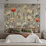 Papier peint Fleurs délicates dans des tons pastels