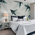 Papier peint Motif de fleurs et de feuilles