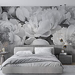 Papier peint Groupe de fleurs blanches