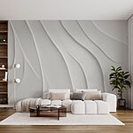 Papier peint Surface blanche avec des lignes ondulées