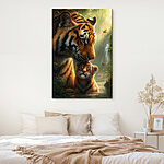 Tableaux Tigre et lionceau dans la jungle