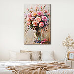 Tableaux Peinture d'un bouquet de roses roses