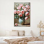 Tableaux Peinture de fleurs roses dans un vase