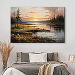 Tableaux Paysage d'un lac avec un coucher de soleil
