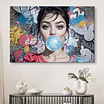 Tableaux Femme avec un chewing-gum