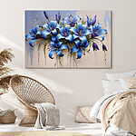Tableaux Groupe de fleurs bleues