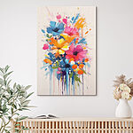 Tableaux Peinture de fleurs sur fond blanc