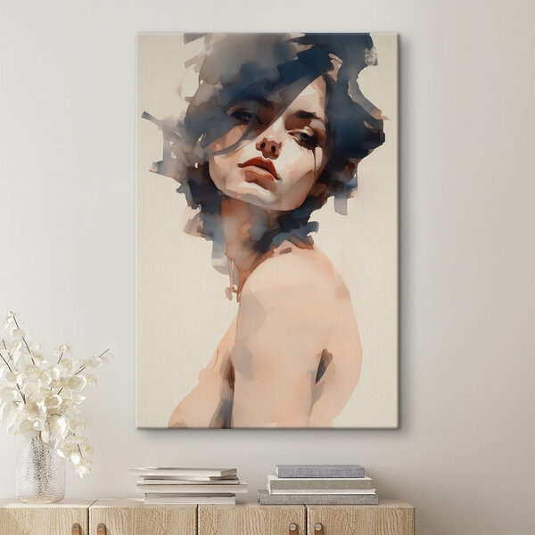 Tableaux Femme avec les cheveux au vent