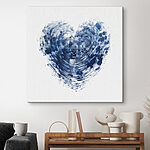 Tableaux Coeur bleu sur fond blanc