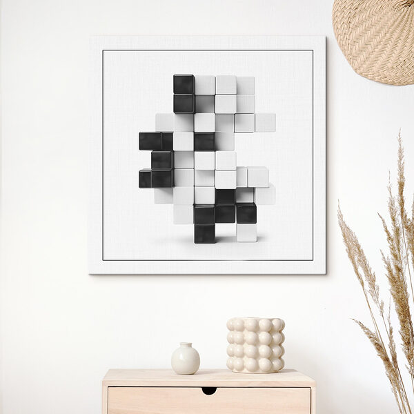 Cubes noirs et blancs empilés Tableaux Cubes noirs et blancs empilés