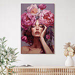 Tableaux Femme avec des fleurs sur la tête
