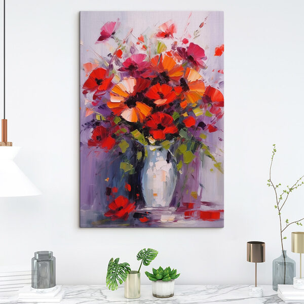Tableaux Peinture de fleurs dans un vase
