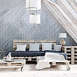Papier peint Lignes blanches sur une surface grise