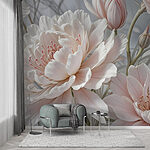 Papier peint Fleurs délicates dans des tons pastel doux