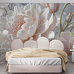 Papier peint Fleurs délicates dans des tons pastel doux