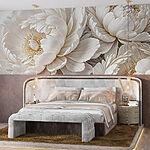 Papier peint Groupe de fleurs blanches