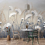 Papier peint Groupe de fleurs dans un champ
