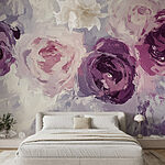 Papier peint Peinture de fleurs sur une surface