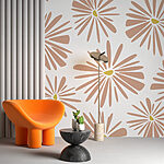Papier peint Motif de fleurs sur fond blanc