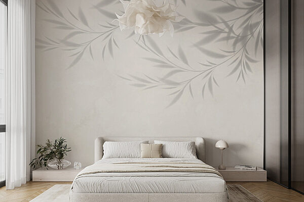 Ombre de feuilles sur un mur Papier peint Ombre de feuilles sur un mur