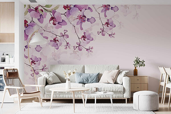 Orchidées délicates aux teintes douces Papier peint Orchidées délicates aux teintes douces