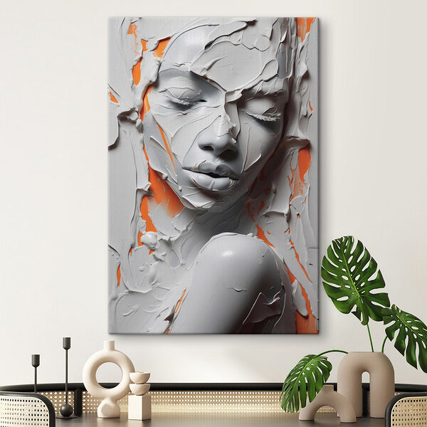 Le visage d'une femme recouvert de peinture blanche Tableaux Le visage d'une femme recouvert de peinture blanche