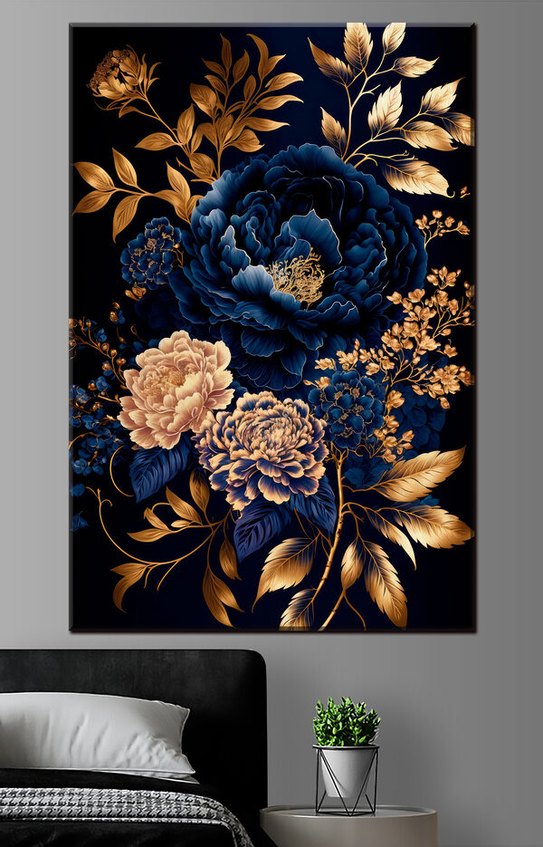 Motif floral élégant dans des tons profonds Tableaux Motif floral élégant dans des tons profonds