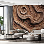 Papier peint Sculpture en bois avec un motif en spirale