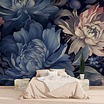 Papier peint Motifs floraux vifs dans des teintes douces