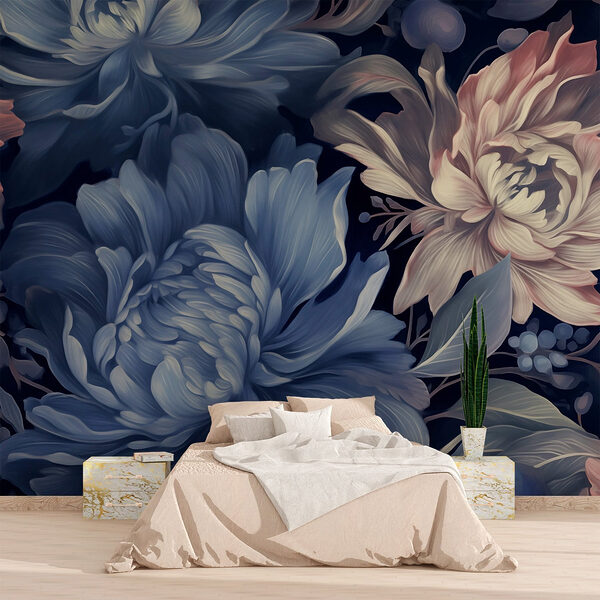 Motifs floraux vifs dans des teintes douces Papier peint Motifs floraux vifs dans des teintes douces