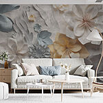 Papier peint Groupe de fleurs en papier
