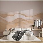 Papier peint Vagues bronzées et blanches