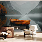 Papier peint Bateau sur un lac